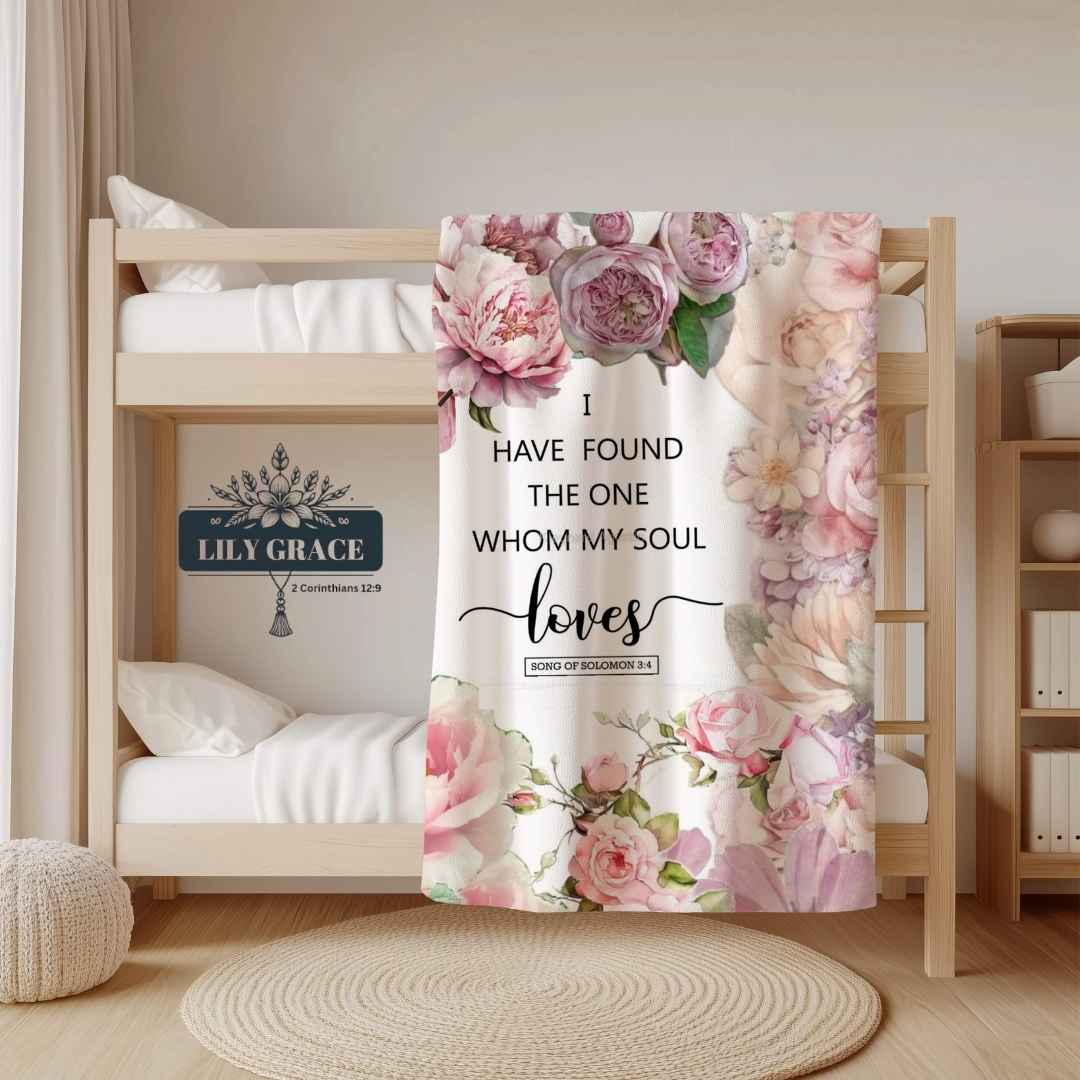 Floral Faith Blanket with Song of Solomon verse. Christian Faith Gifts South Africa.