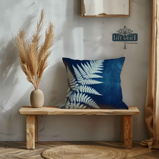 Blue Fern scatter Cushion Covers