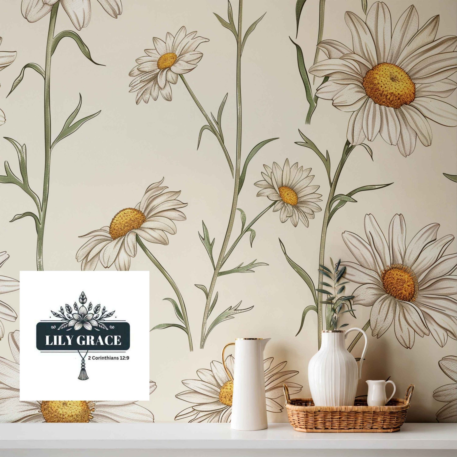 Pastel Daisy Wallpaper – Custom Floral Wallpapers South Africa