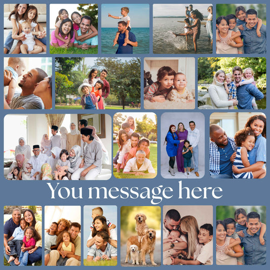 Collage  Personalised Photo Blanket  1.5 × 1.5 m 20 photos