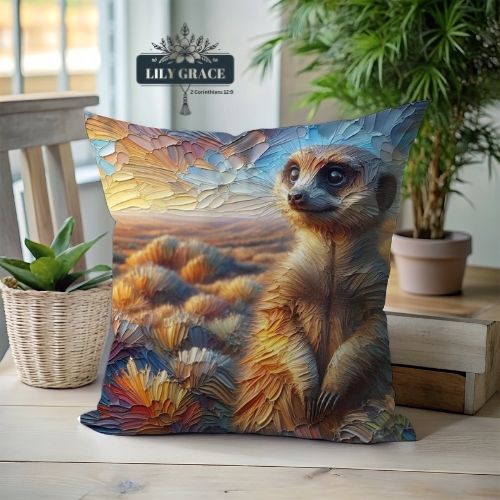 Meerkat scatter cushion cover