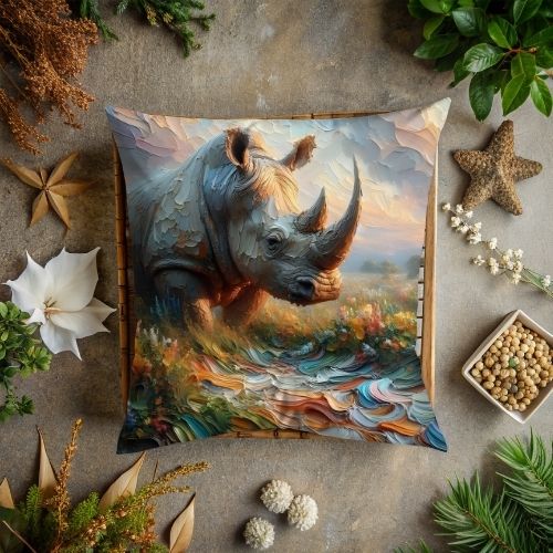 Rhino scatter cushion cover