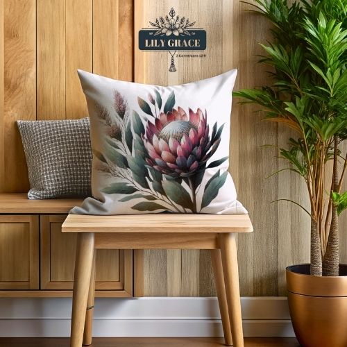 Protea - scatter cushion cover cotton 45 x 45cm
