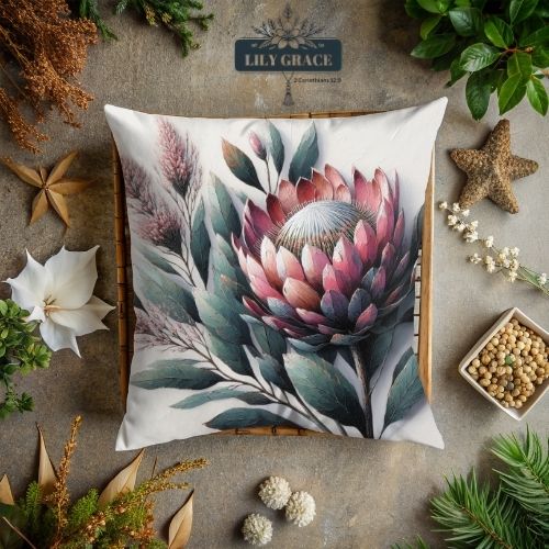 Protea - scatter cushion cover cotton 45 x 45cm