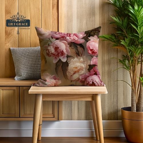 French Peony scatter Cushion cover