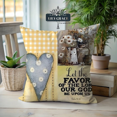 Christian Art Gifts.  Yellow screen cushion cover 
