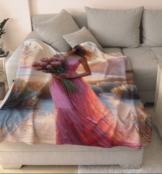 Rejoice soft pink fleece blanket