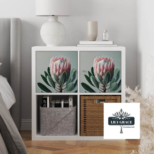 Pink Solitaire Protea decoupage paper