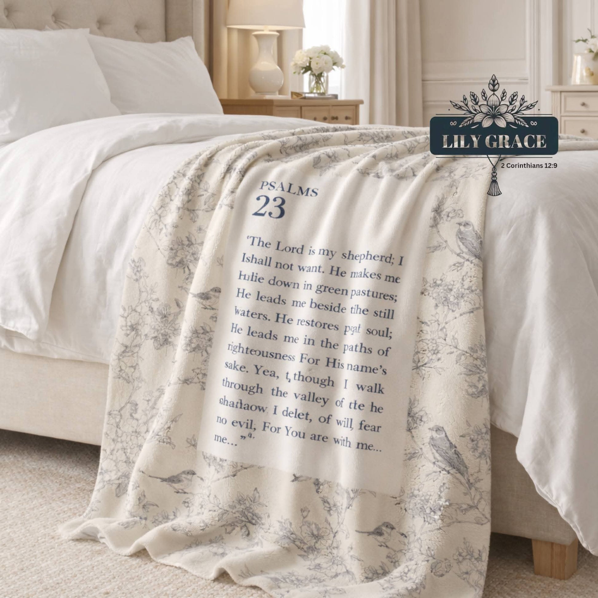 Psalm 23 Faith Blanket.  Soft fleece blanket. 
