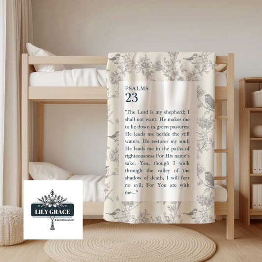 Faith Blanket – Psalm 23 Christian art gift