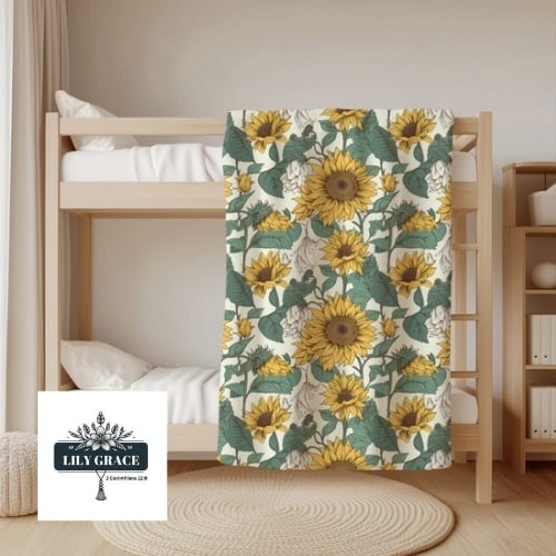Happy days Sunflower fleece blanket