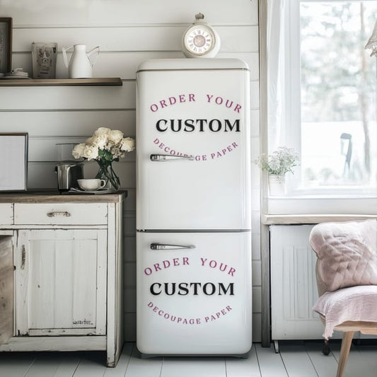 Custom Printed fridge door decoupage paper