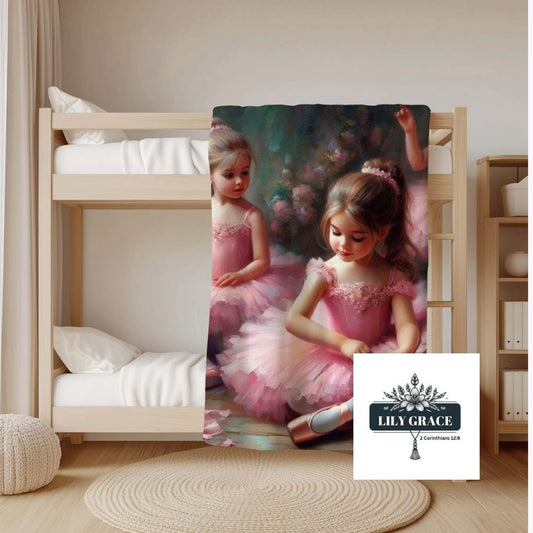 Little dancers coral fleece blanket