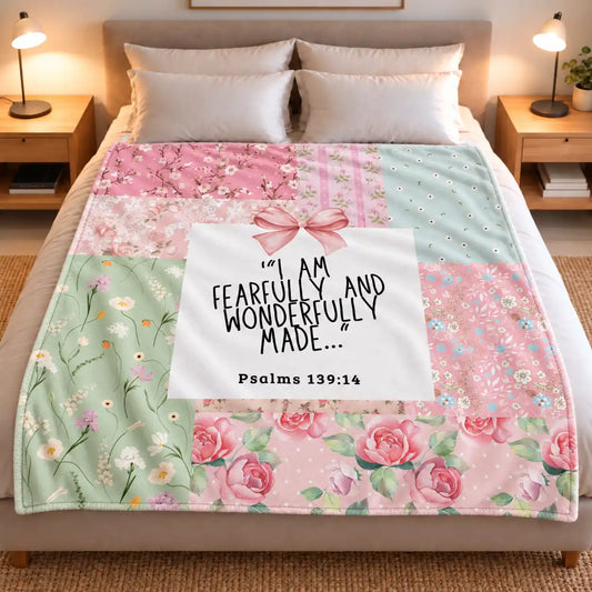 Fearfully and Wonderfully Made fleece blanket