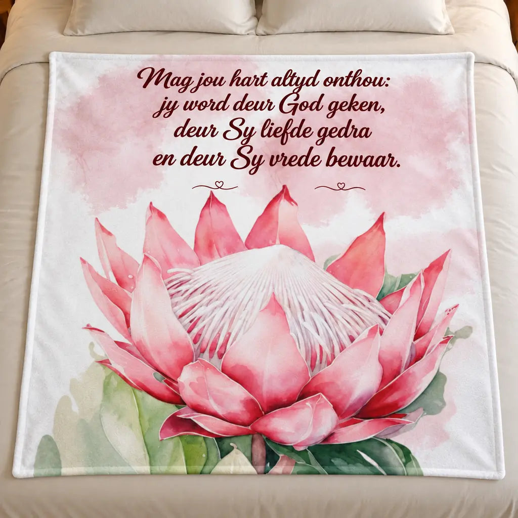 Mag Jou Hart Altyd Onthou Fleece Kombers- ready to ship  1.5 x 1.5m