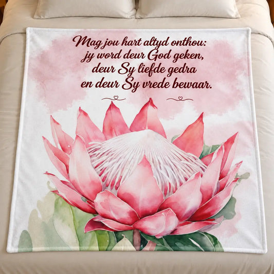 Mag Jou Hart Altyd Onthou Fleece Kombers- ready to ship  1.5 x 1.5m