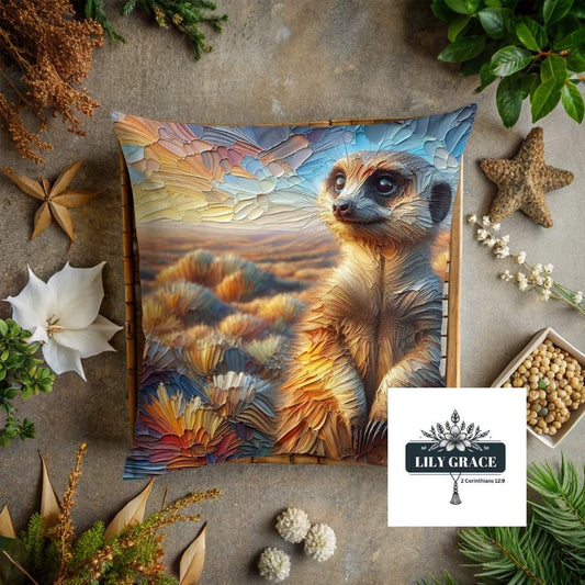 Meerkat scatter cushion cover