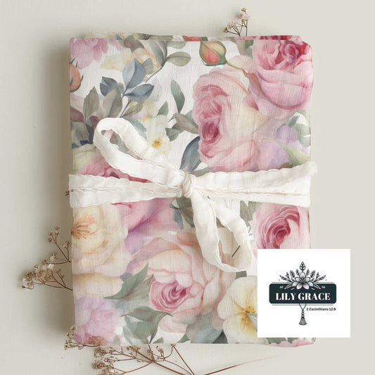 Rosy pink cotton baby blanket