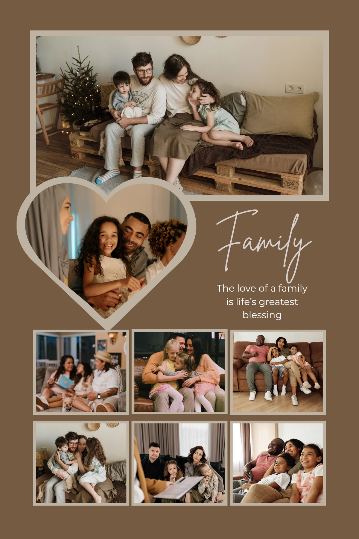 Heart Collage Personalised Photo Blanket  8 photos