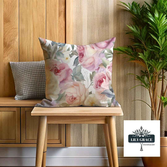 Pink Roses scatter cushion covers