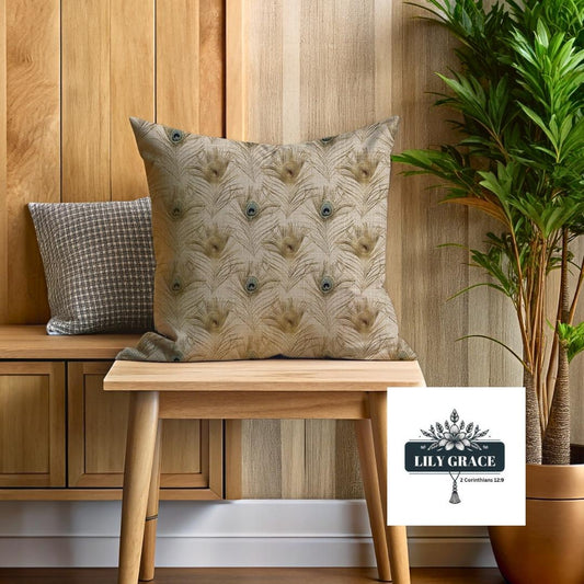 Peacock feathers cushion. 60x60 cushion covers