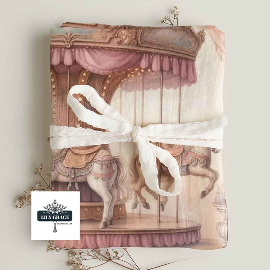 Pink pony Cotton Muslin Baby Blanket