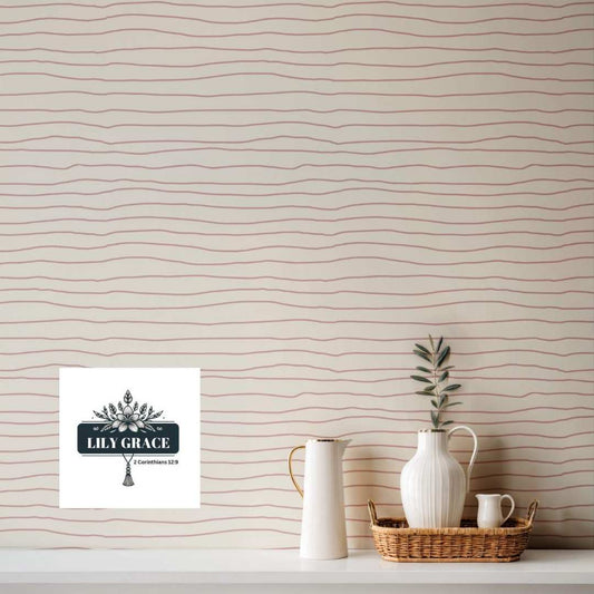 Boho Lines Pink Wallpaper for walls