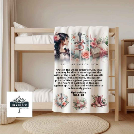 Christian Art Gifts. Pink fleece Faith Blanket