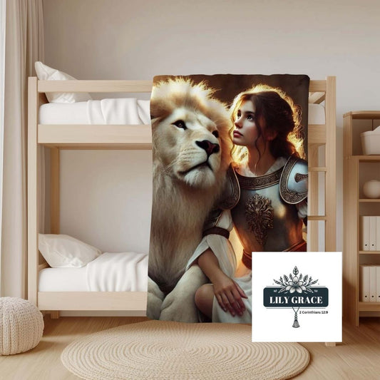 Prayer warrior fleece faith blanket