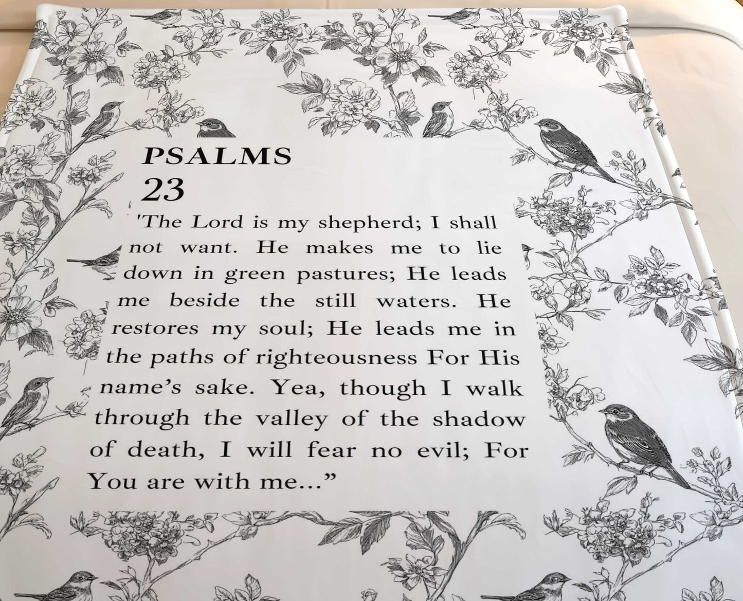 Psalm 23 Fleece Throw Blanket (Ready to Ship) 1.5 x 2m