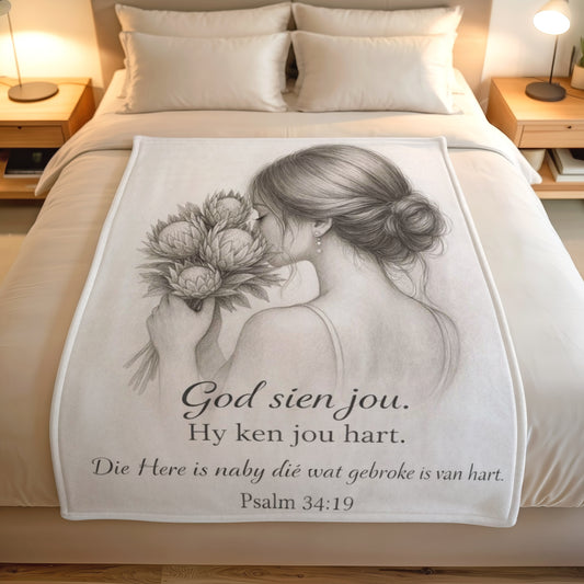 God sien jou kombers fleece  faith blanket