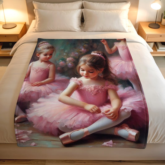 Ballet dancers fleece blanket .Ready to Ship 1x 1.5m