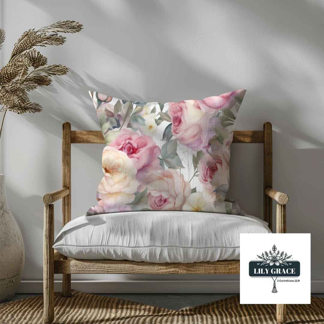 Pin scatter cushion cover with Roses