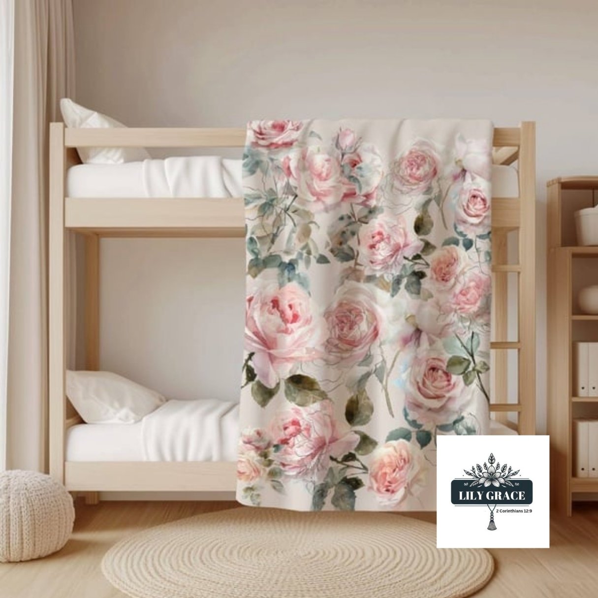 Romantic Roses pink fleece blanket