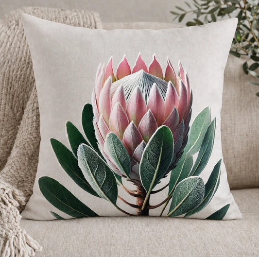 Beautiful pink protea scatter cushions 