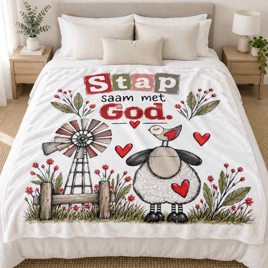 Stap Saam met God Afrikaans Faith Blanket