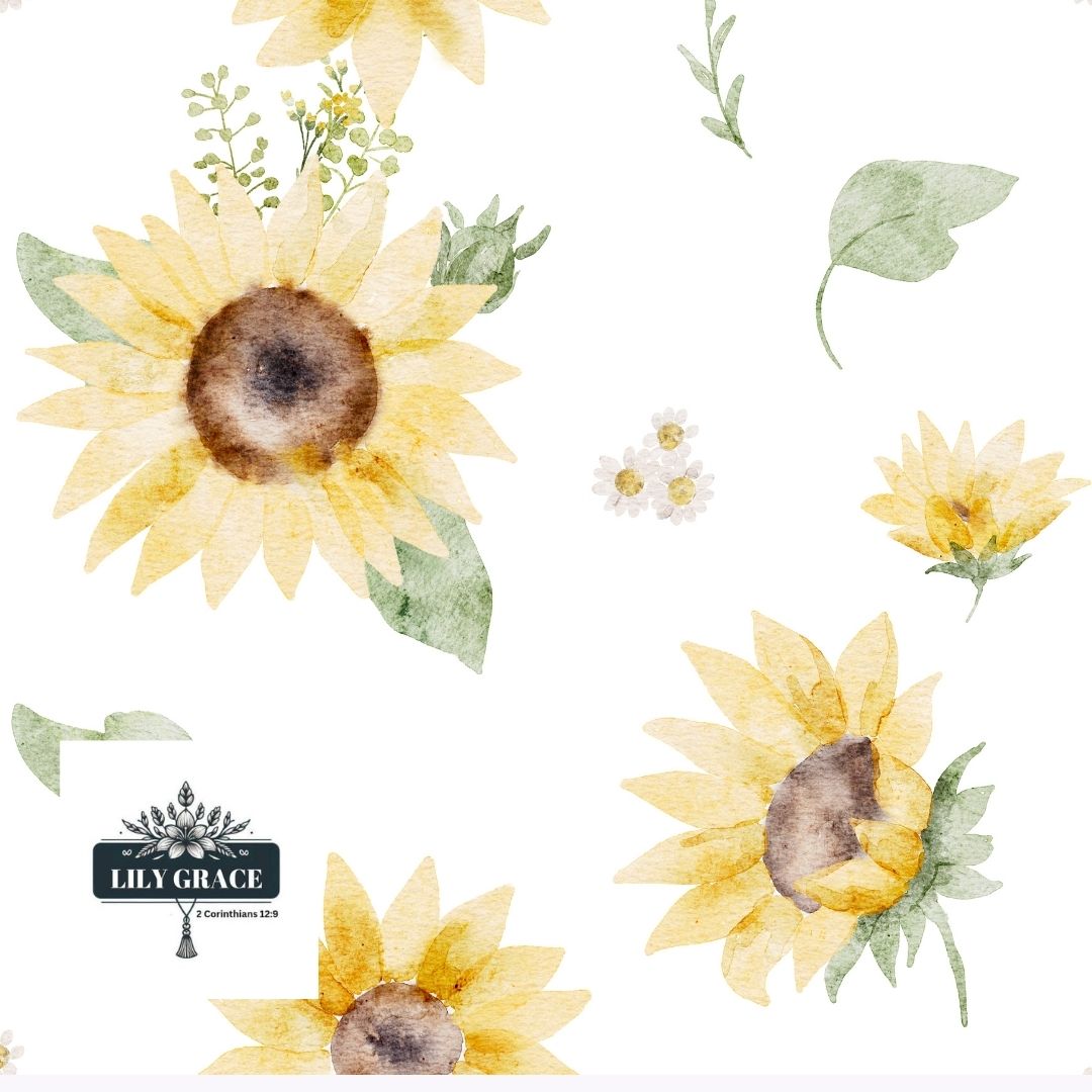 Waterclour sunflower wallpaper statement wall