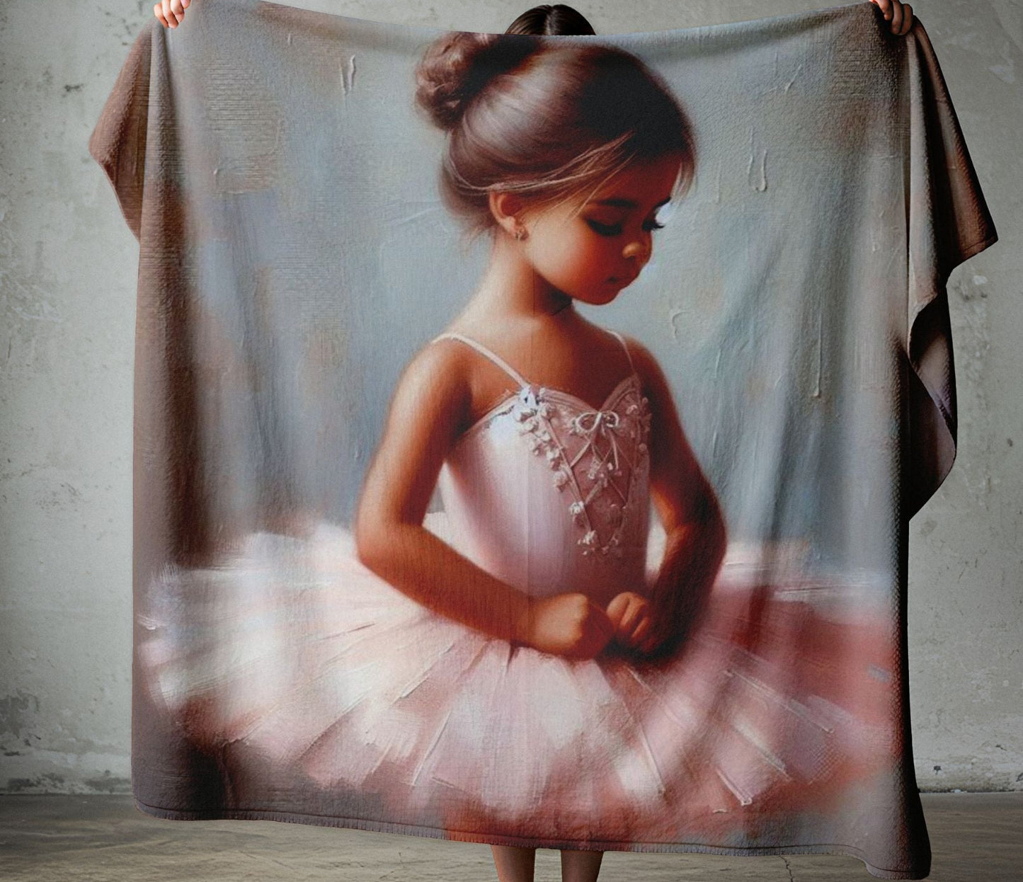 Lightweight fleece blanket with ballet girl print for young dancers