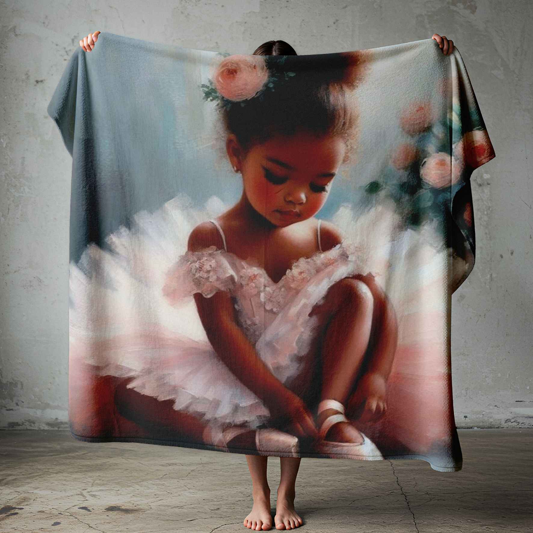 Premium children’s lightweight fleece blanket with ballerina artwork for girls’ bedrooms