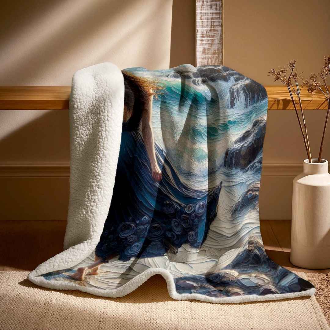 Beach song Double-Layer Fleece Blanket