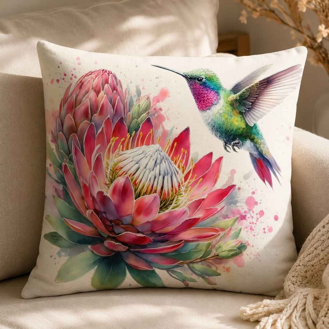 Protea & Hummingbird Double Layer Blanket