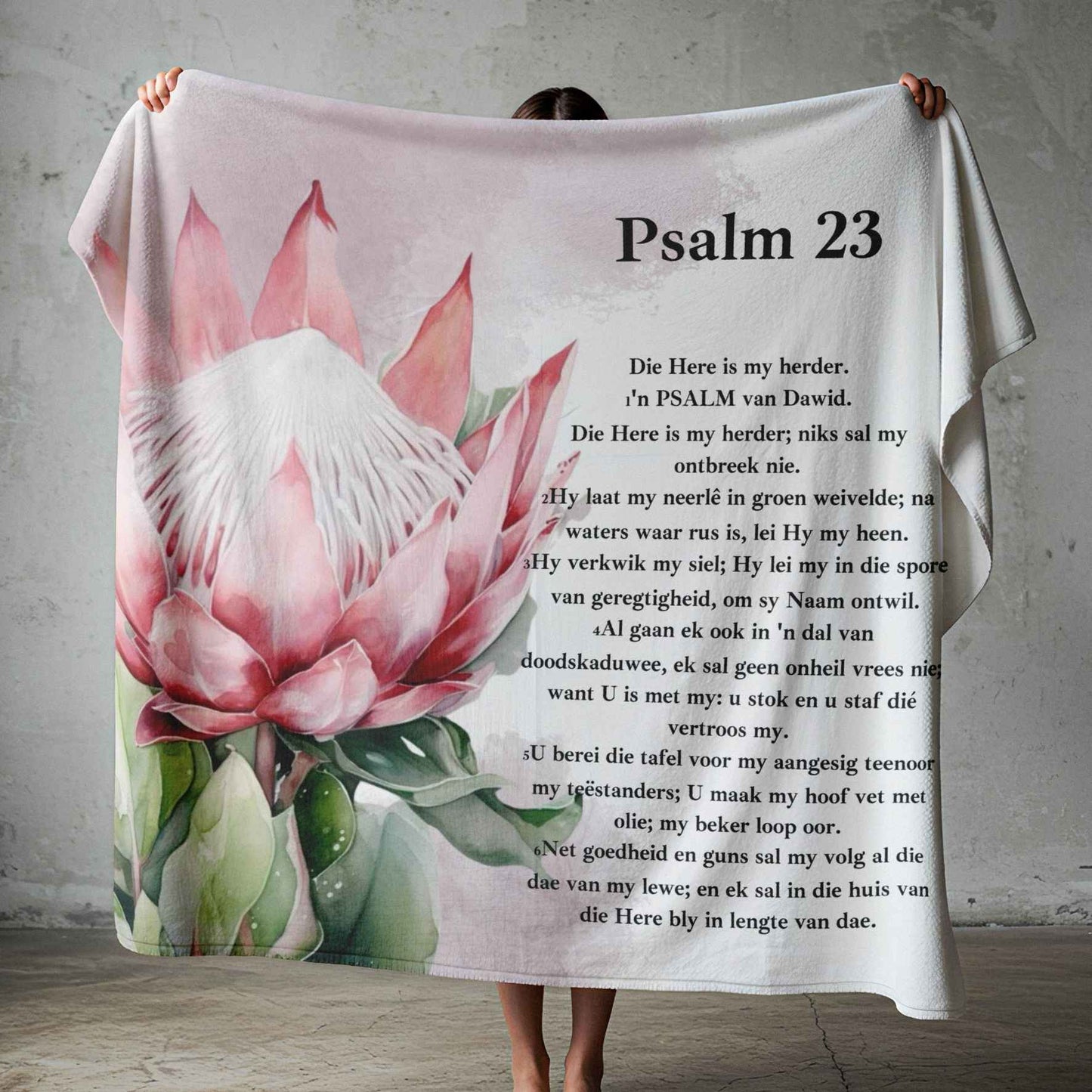 Protea psalm 23 fleece throw blanket.  Read too ship