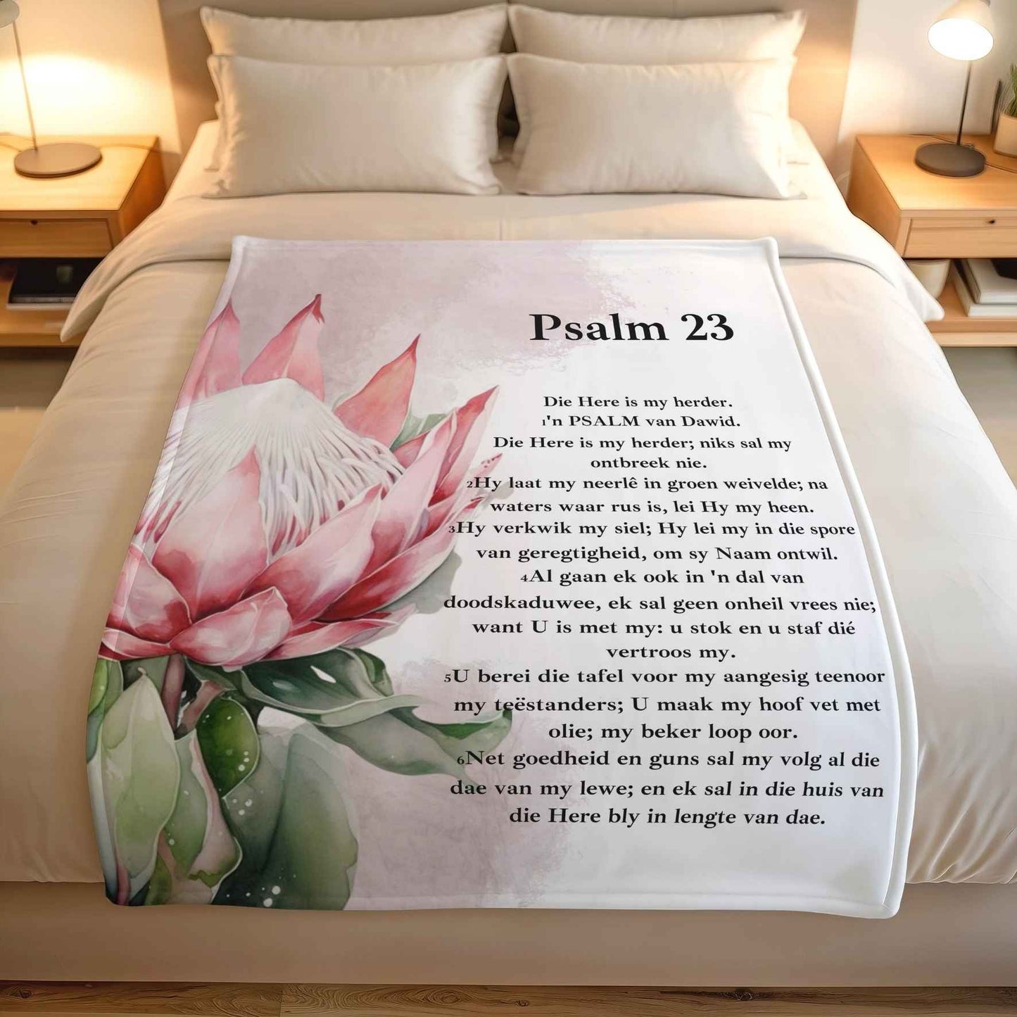 Protea psalm 23 fleece throw blanket.  Read too ship