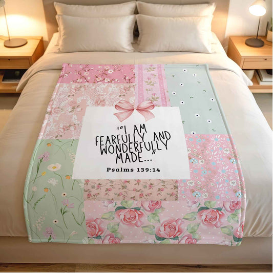 Fearfully and Wonderfully Made fleece blanket (Ready to Ship) 1 x 1.5m