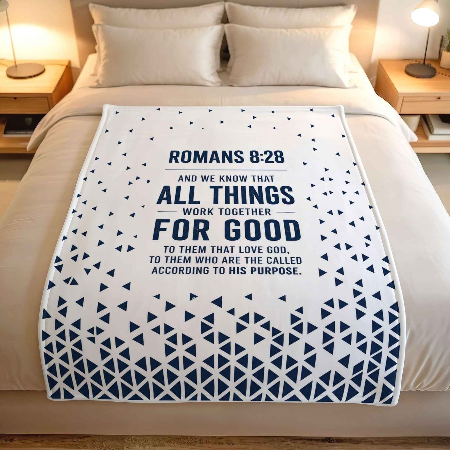 Romans 8:28 Lightweight Fleece faith Blanket