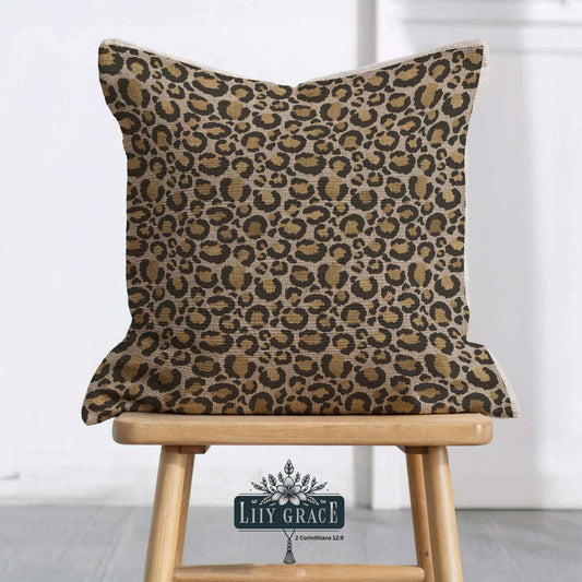 Leopard Print Linen Texture scatter cushion covers set of 3