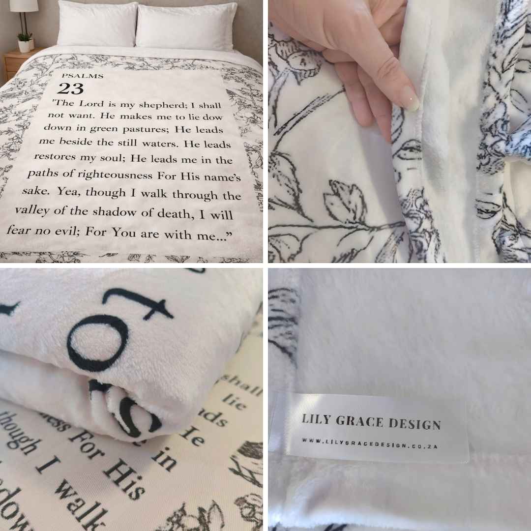 Signature faith Blanket.  Christian art gifts South Africa 