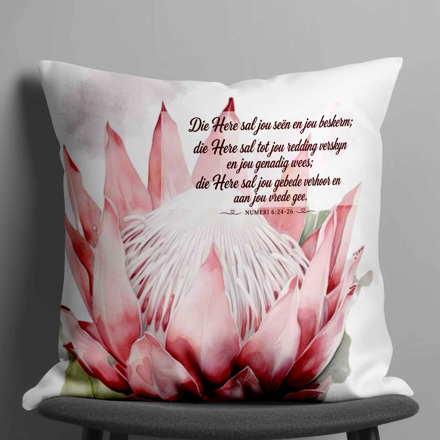Faith fleece blanket Afrikaans scripture home decor South Africa/ scatter cushion cover