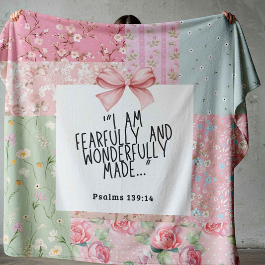 Fearfully and Wonderfully Made fleece blanket (Ready to Ship) 1 x 1.5m