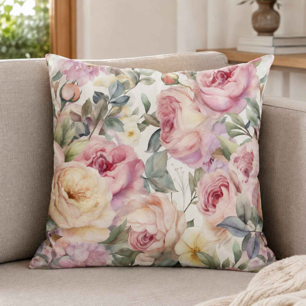 Pastel pink rose  fleece blanket